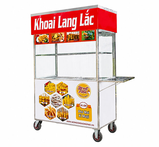 Xe bán khoai lăng lắc 1m5 mái bằng
