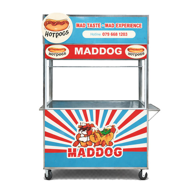 Xe bán xúc xích 1m5 mái bằng XI-150-MB