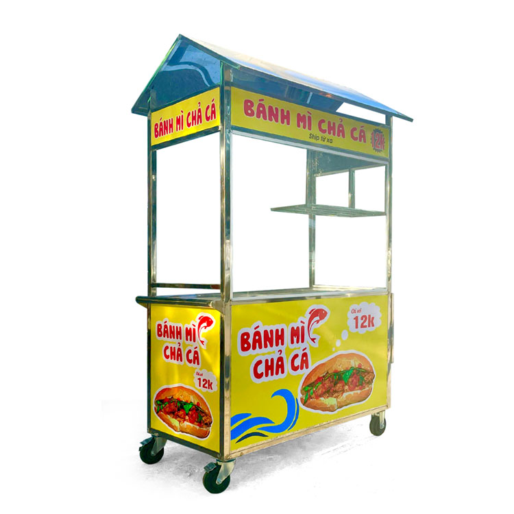 Xe bánh mì Chả Cá mái bằng 1m2 CC1200-C