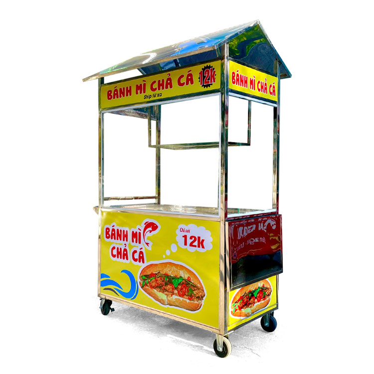 Xe bánh mì Chả Cá mái bằng 1m2 CC1200-C