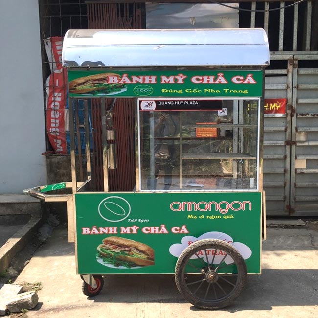 Xe bánh mì Chả Cá mái vòm 2m XBM-CC2.0