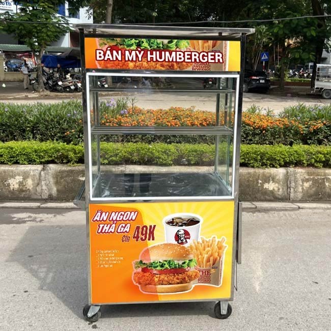 Xe bánh mì Hamburger mái bằng 1m2 H1200-B