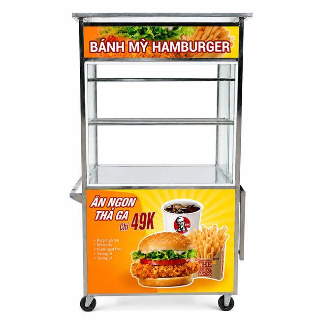 Xe bánh mì Hamburger mái bằng 1m2 XI-120-MB