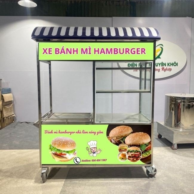 Xe bánh mì Hamburger mái vòm 1m2 H1200-V