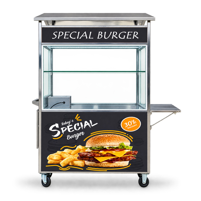 Xe bánh mì Hamburger mái chùa 1m XI-100-MA