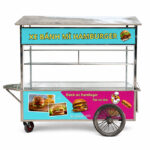 Xe bánh mì inox Hamburger mái chùa 2m XI-200-MA