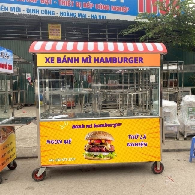 Xe bánh mì Hamburger mái vòm 1m5 H1500-V