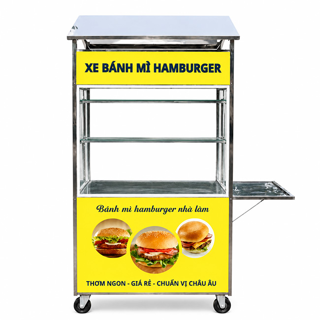 Xe bánh mì Hamburger mái chùa 90cm XI-90-MA