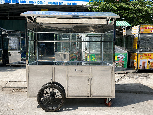 Xe bánh mì hamburger tích hợp chỗ chứa nguyên liệu