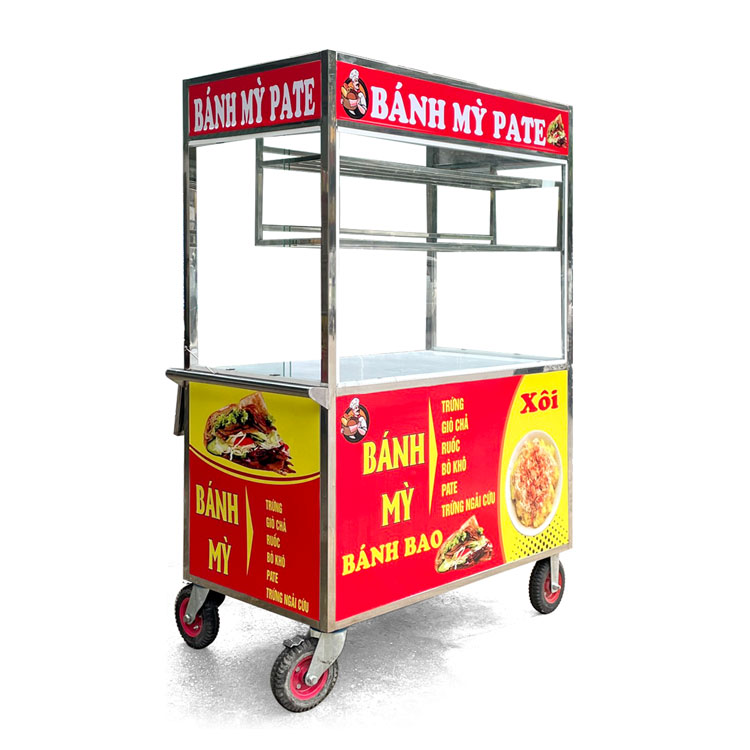 Xe bánh mì pate 1m mái bằng tăng khả năng nhận diện thương hiệu