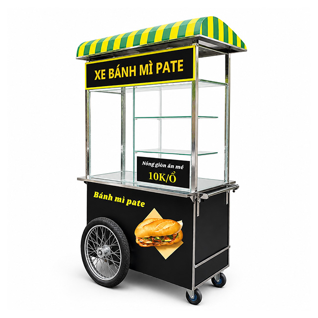 Xe bánh mì Pate mái vòm 90cm XI-90-MV