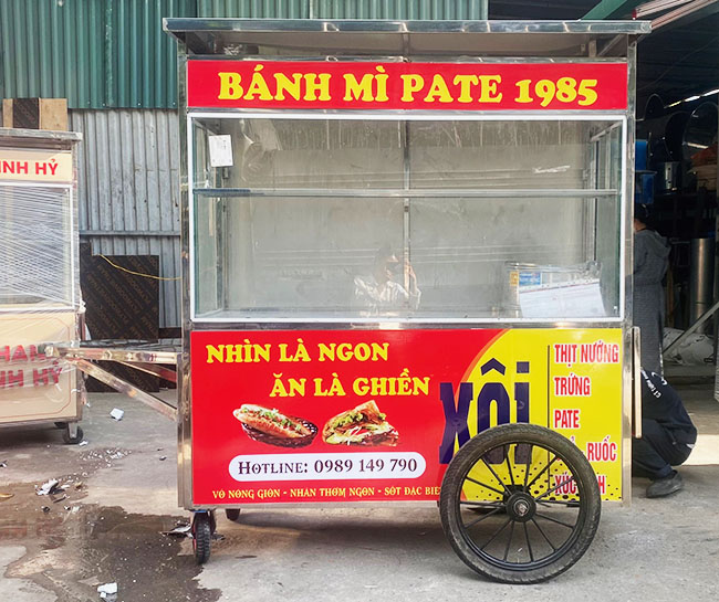 Xe bánh mì pate mái bằng 2m được ưa chuộng