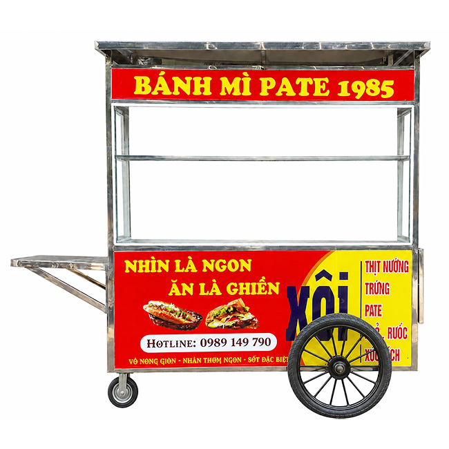 Xe bánh mì Pate mái bằng 2m XI-200-MB