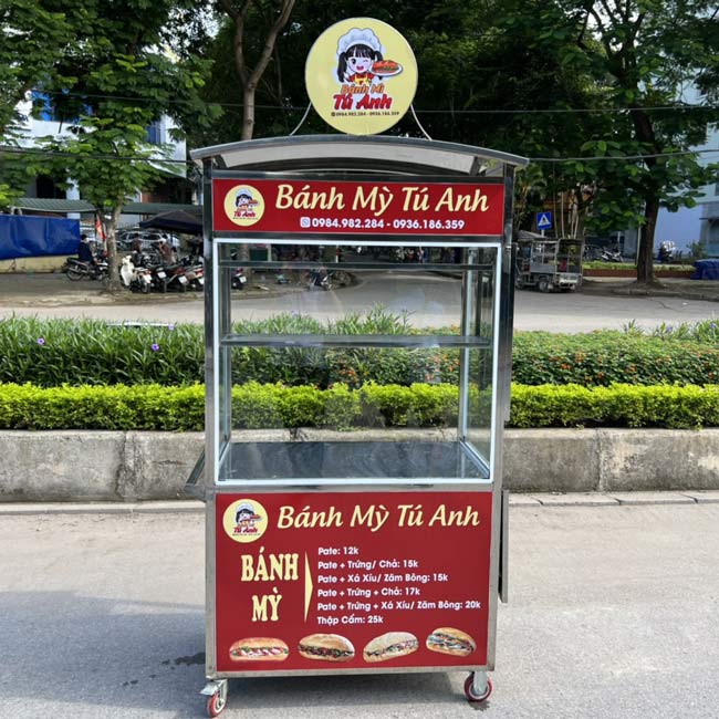 Xe bánh mì Pate mái vòm 1m XI-100-MV