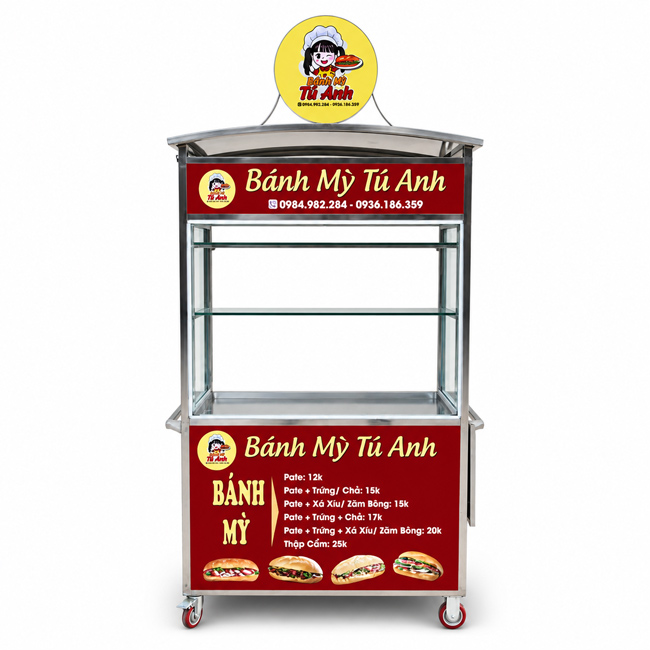 Xe bánh mì Pate mái vòm 1m XI-100-MV