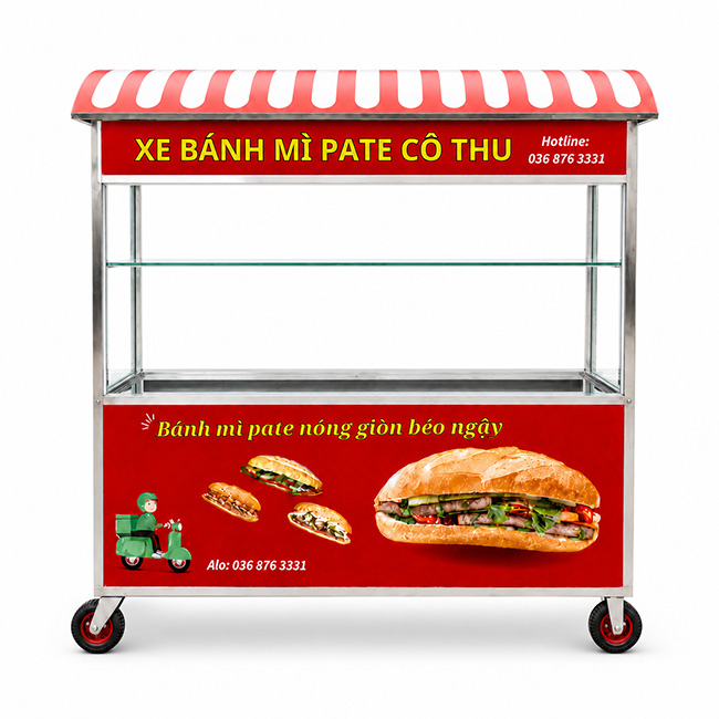 Xe bánh mì Pate mái vòm 2m XI-200-MV