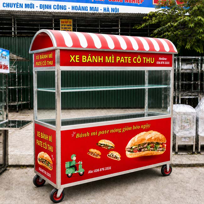 Xe bánh mì pate mái vòm hệ thống chiếu sáng