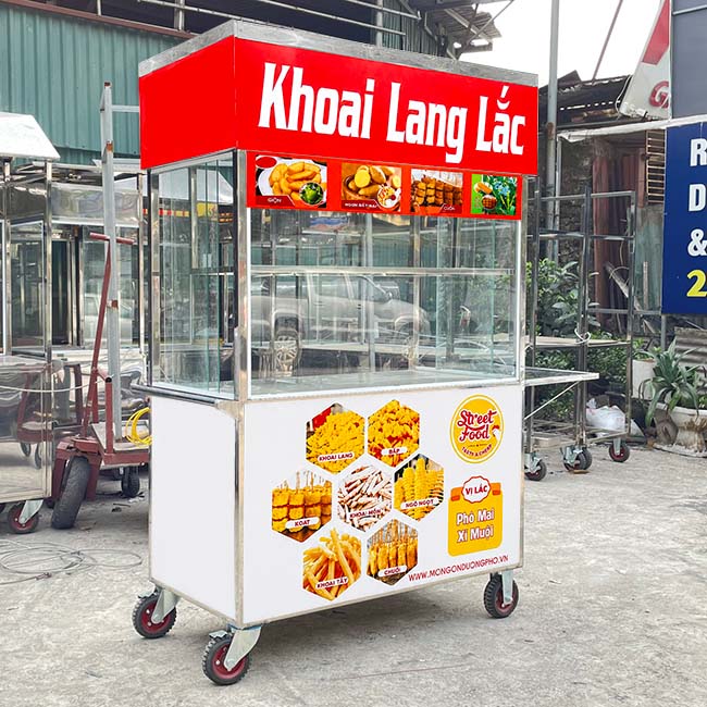 Xe khoai lang lắc 1m5 bán được nhiều sản phẩm cùng lúc