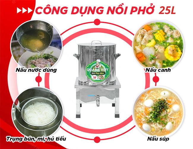 Công dụng của nồi phở 25l tủ điện rời