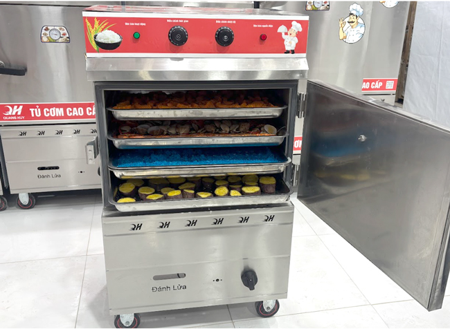 Đấu nguồn điện vào tủ nấu cơm công nghiệp