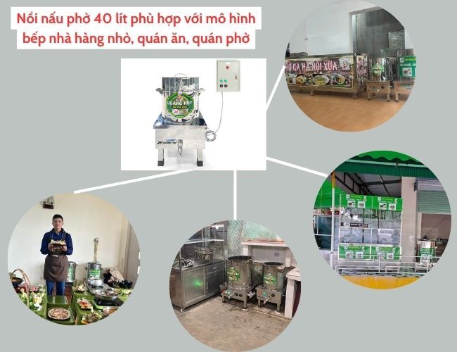 Nồi nấu phở 40 lít phù hợp với không gian kinh doanh nhỏ