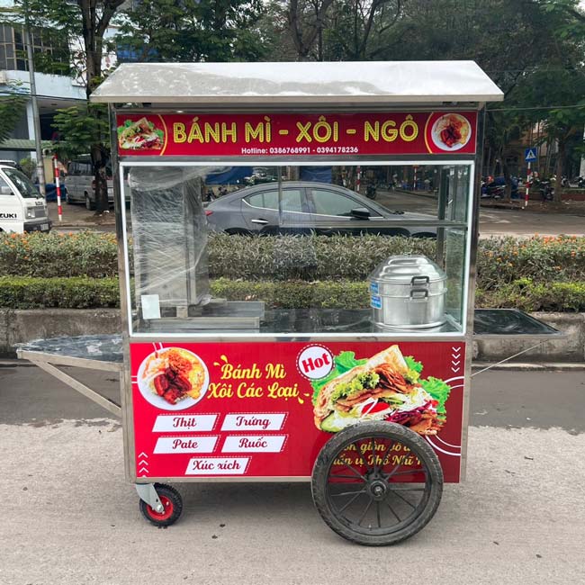 Mua xe bán bánh mì mới giá rẻ tại Quang Huy