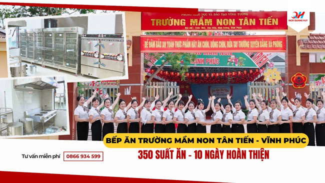 Ảnh thi công bếp trường mầm non