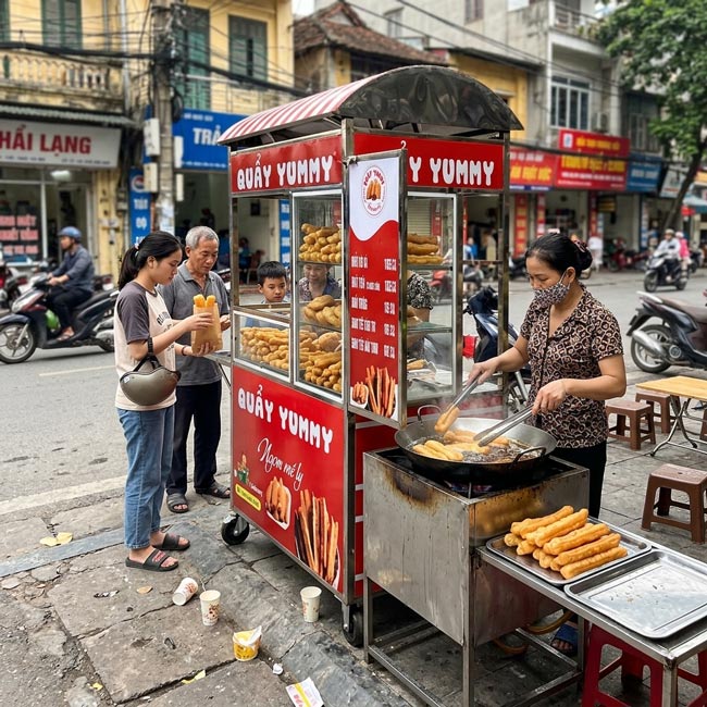 Các tuyến phố ăn sáng đông người
