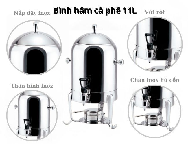 Cấu tạo bình hâm cà phê 11L