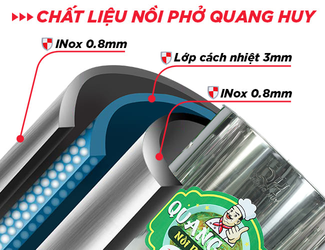 Lớp foam ở giữa giúp giữ nhiệt hiệu quả, tiết kiệm điện