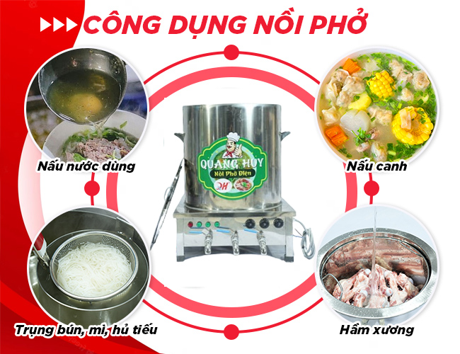 Nồi nấu phở 3 ngăn 150l tích hợp nấu nhiều món