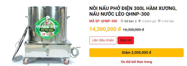 Giá nồi phở 300l tủ điện rời