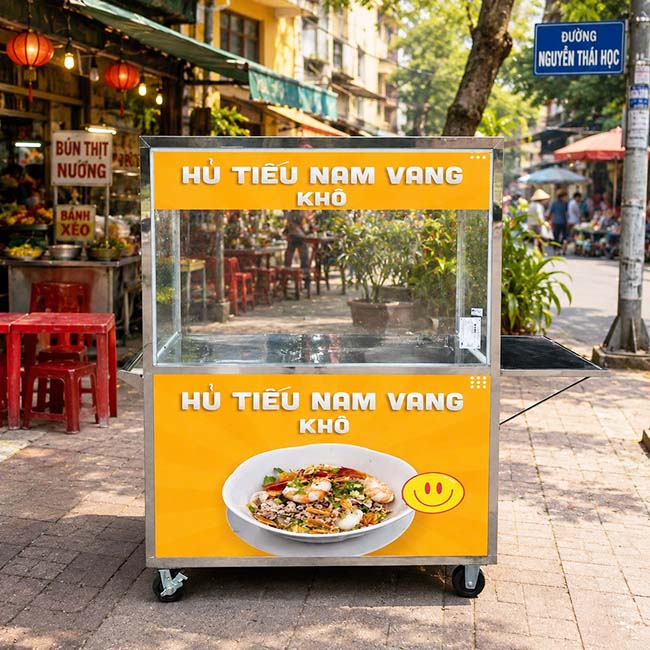 Kinh nghiệm đặt làm xe hủ tiếu mái bằng 1m2