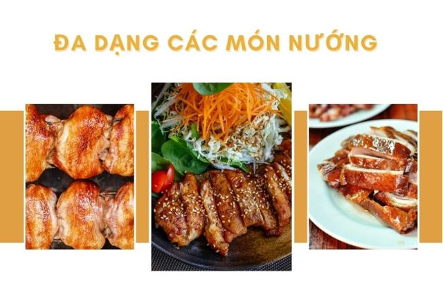 Nướng đa dạng thực phẩm