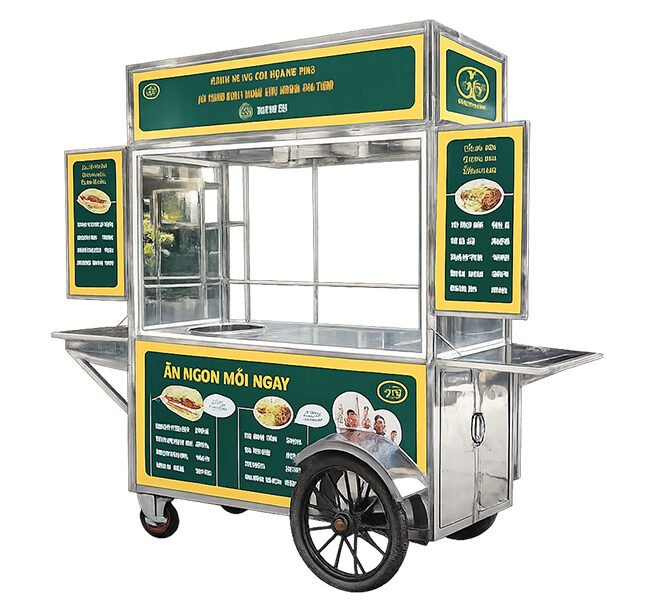 Quy trình sản xuất xe bán xôi bánh mì tại xưởng