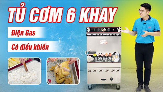 TỦ CƠM 6 KHAY ĐIỆN GAS CÓ ĐIỀU KHIỂN QUANG HUY