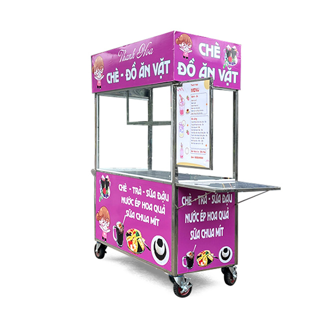 Xe bán chè 1m5 mái bằng V1500-B
