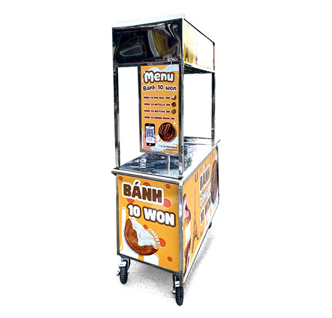 Xe bán bánh đồng xu 1m5 dễ dàng di chuyển