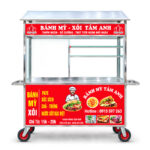 Xe bán bánh mì Thịt Nướng mái chùa 1m5 XBM-TNK1.5