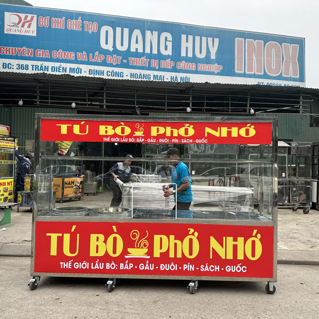 Xe bán phở mái bằng 2m P2000-B