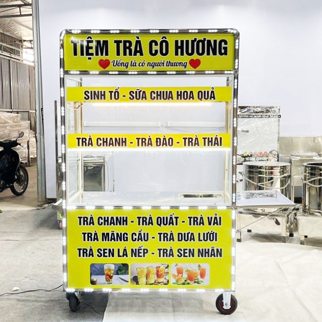 Xe bán sữa chua hoa quả 1m5