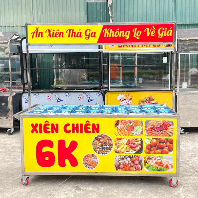 Mua xe bán xiên que 2m mái bằng
