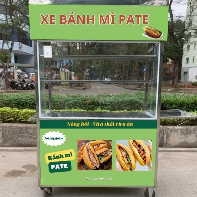 Xe bánh mì pate cỡ vừa từ 1m2 - 1m5