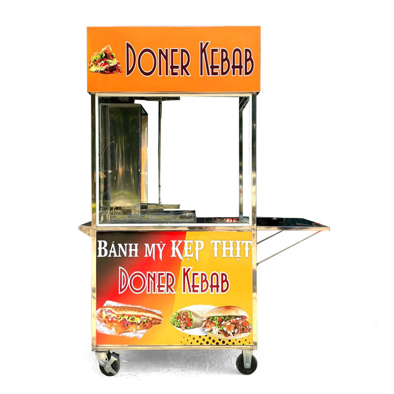 Xe bánh mì Thịt Nướng mái bằng 1m XBM-TNK1.0