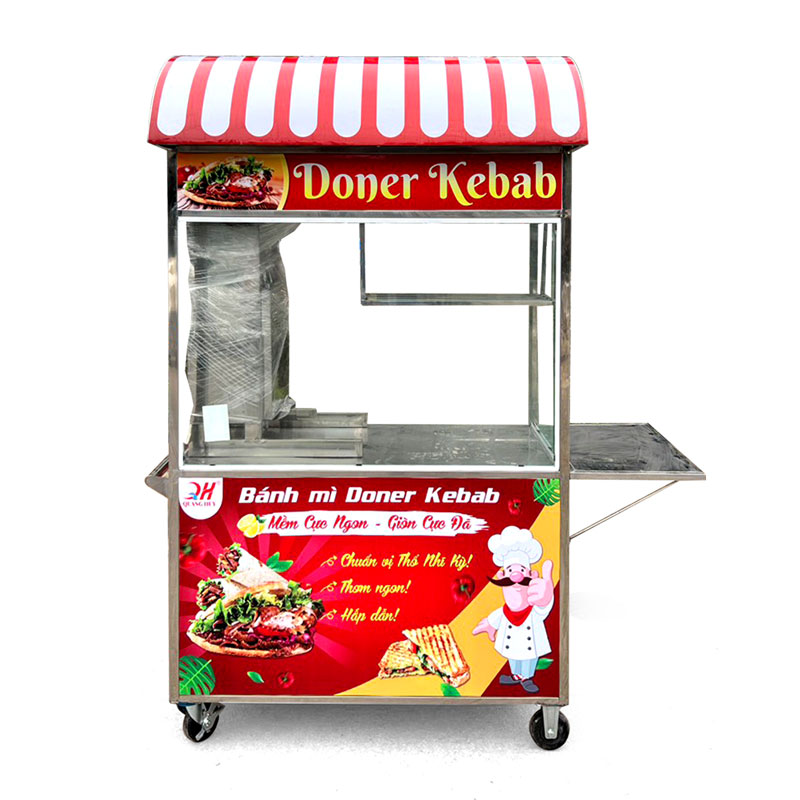 Xe bánh mì Thịt Nướng mái vòm 1m8 XBM-TNK1.8