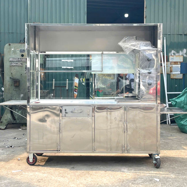 Xe bánh mì Thịt Nướng mái bằng 1m8 TN1800-B