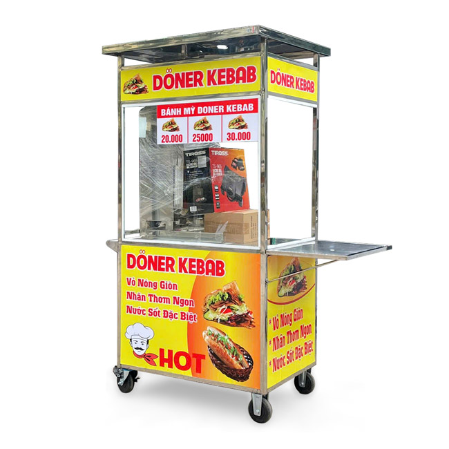 Xe bánh mì thổ nhĩ kỳ 90cm mái bằng NK900-B