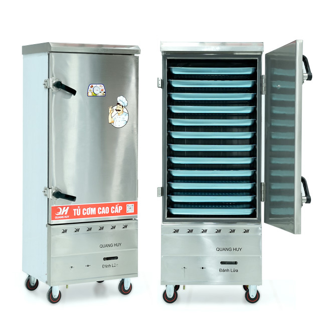 Tủ nấu cơm 12 khay nấu từ 40kg Gạo/Mẻ không điều khiển