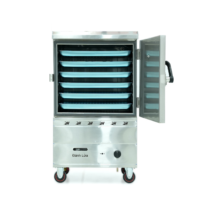 Tủ nấu cơm 6 khay nấu từ 20kg Gạo/Mẻ không điều khiển