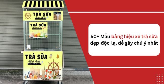 Bảng hiệu xe trà sữa